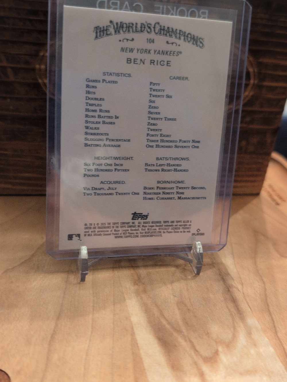 2025 Topps Allen & Ginter Ben Rice Rookie Card Yankees 🔥🔥🔥 - Picture 2 of 2